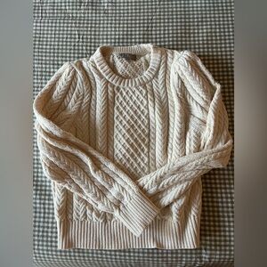 J crew cotton cable knit sweater